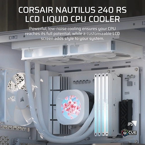 Corsair Nautilus 240 RS LCD White CPU Liquid Cooler